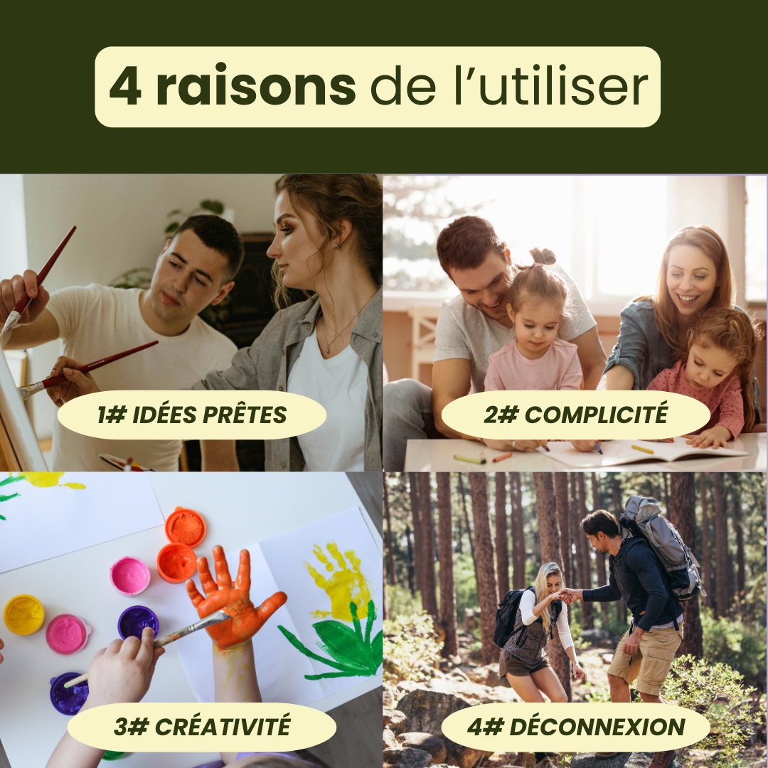 Activités créatives sans écran pour famille et couple - pack calendriers éveil & parent Lifee avec 1 an d'idées complices