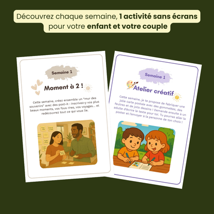 Calendriers d'activités Lifee - pack éveil & parent avec activités hebdomadaires sans écran pour enfants et couple