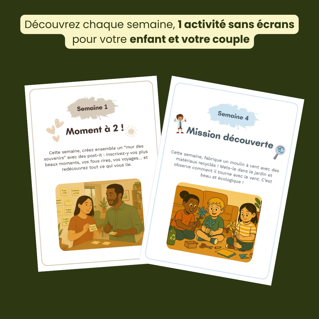 Calendriers d'activités Lifee - pack échange & grand avec activités hebdomadaires sans écran pour enfants et couple