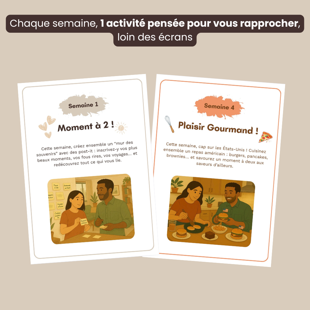 Exemples d'activités couple - jeux et défis complices