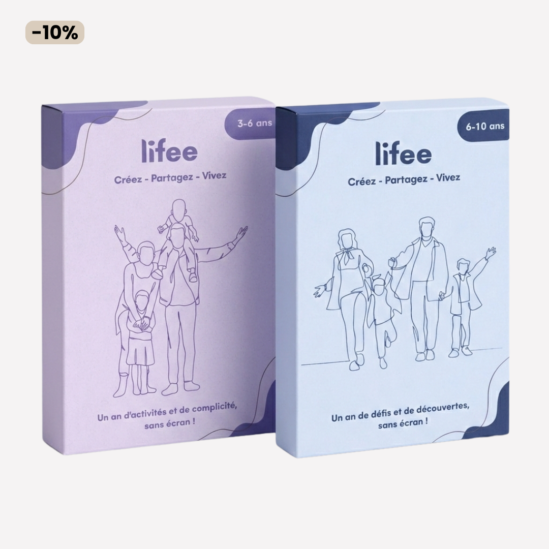 Pack Fratrie Lifee - 2 calendriers d'activités sans écran pour enfants 3-6 ans et 6-10 ans - 52 semaines d'activités famille
