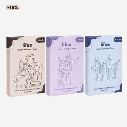 Pack Lifee Famille - 3 calendriers d'activités sans écran pour enfants et couple