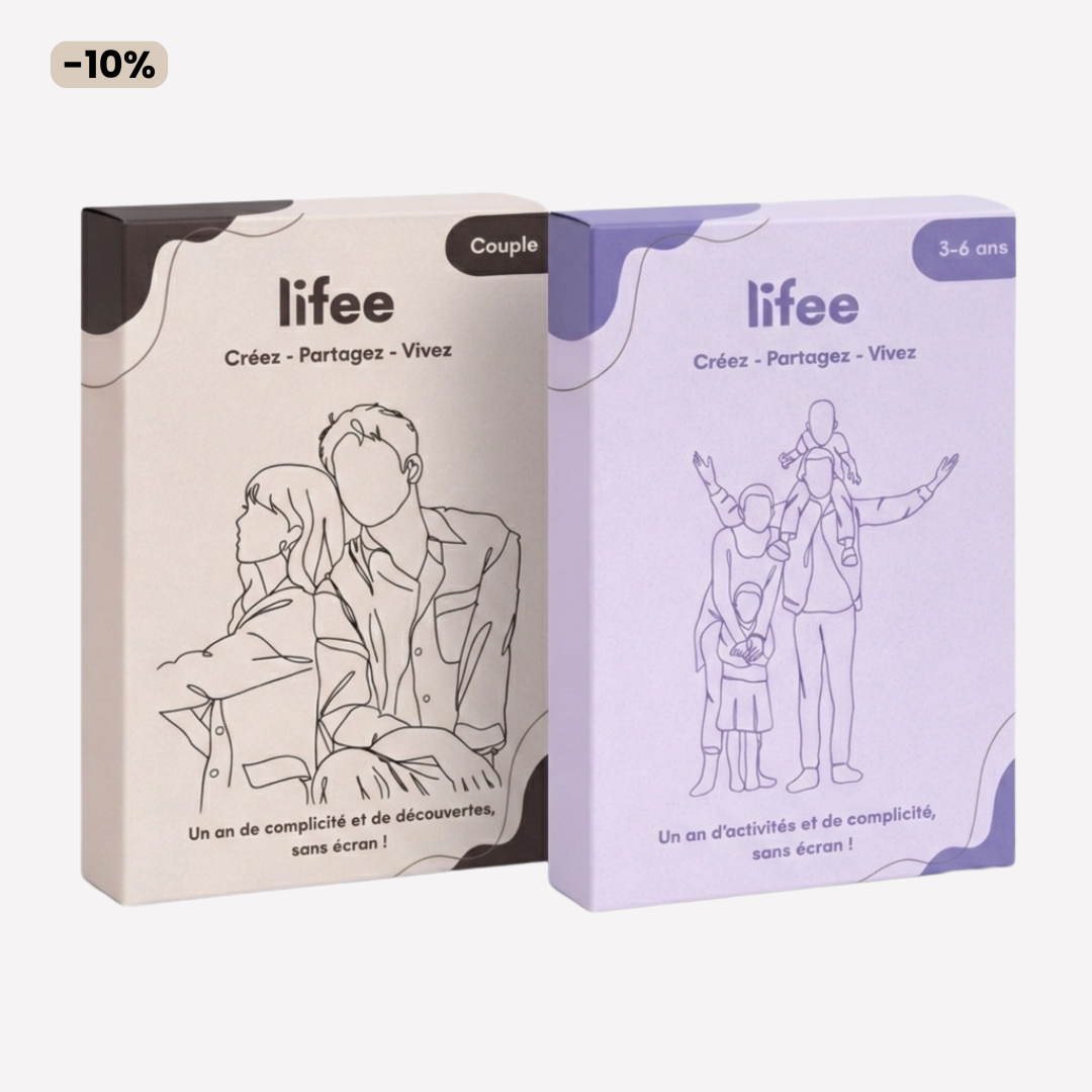 Pack Éveil & Parent Lifee - 2 calendriers d'activités sans écran famille 3-6 ans et couple - 52 semaines d'activités
